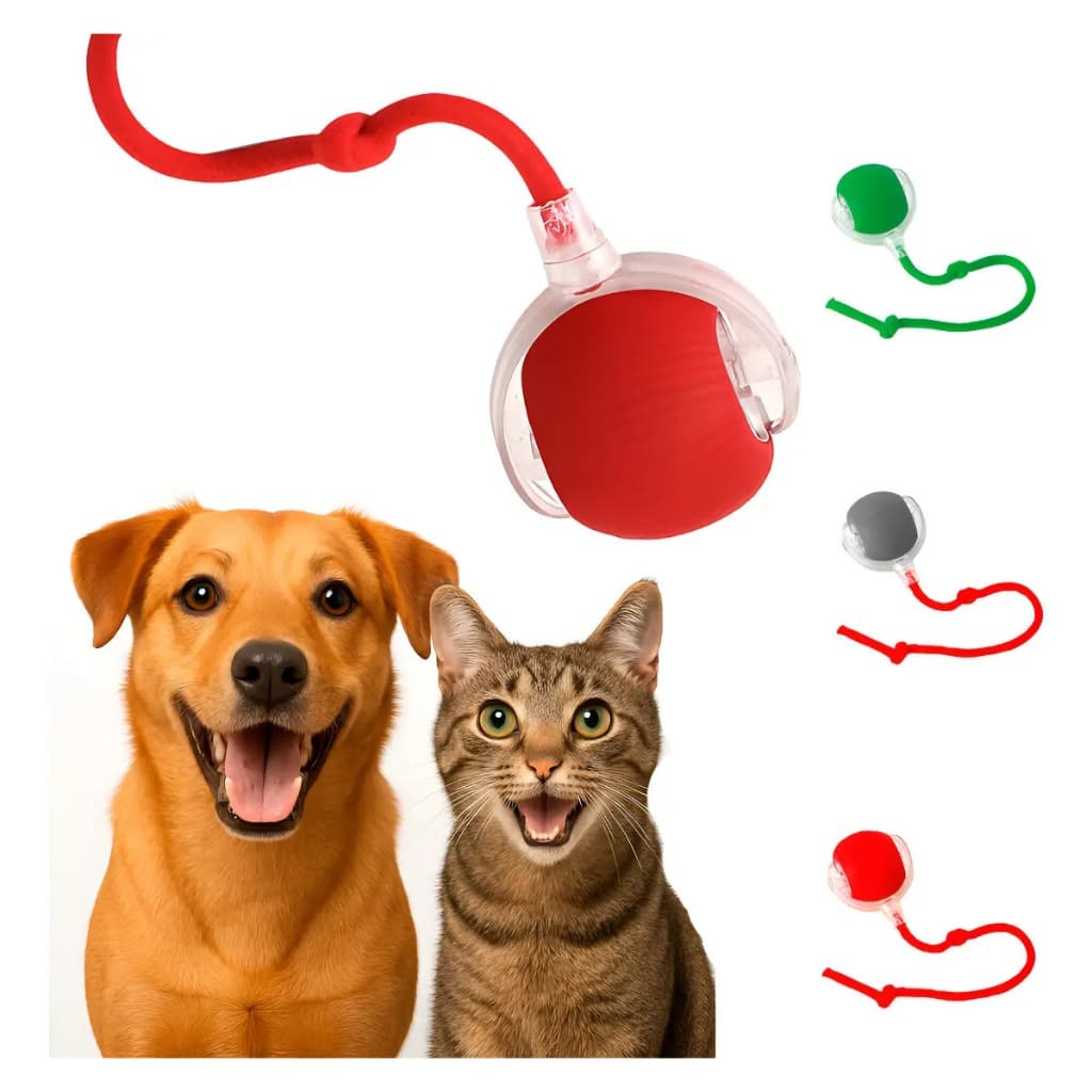 Bola Interativa Para Gato Com Luz LED Brinquedo Pet Anti Stress Caça Diversão