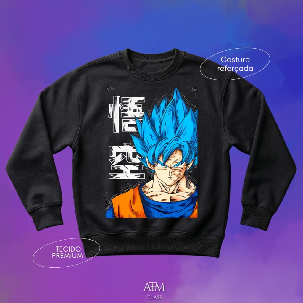 Moletom Casual anime goku dragon ball super manga serie tecido premium envio Rapido