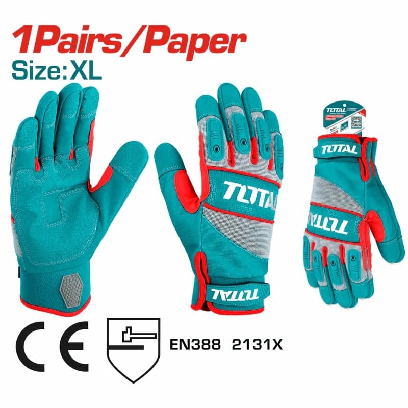 LUVA DE TRABALHO - EPI/ANTI-IMPACTO E CORTE - XL -( Reforçada) -TOTAL TOOLS