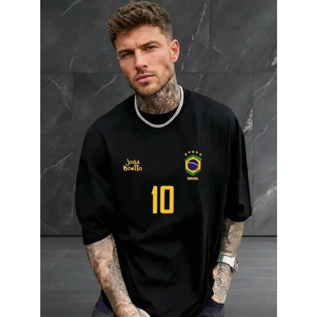 Camisa Brasil Oversized Tamanho Grande P ao G3 Copa Brasileiro Hexa Camiseta Confortavel