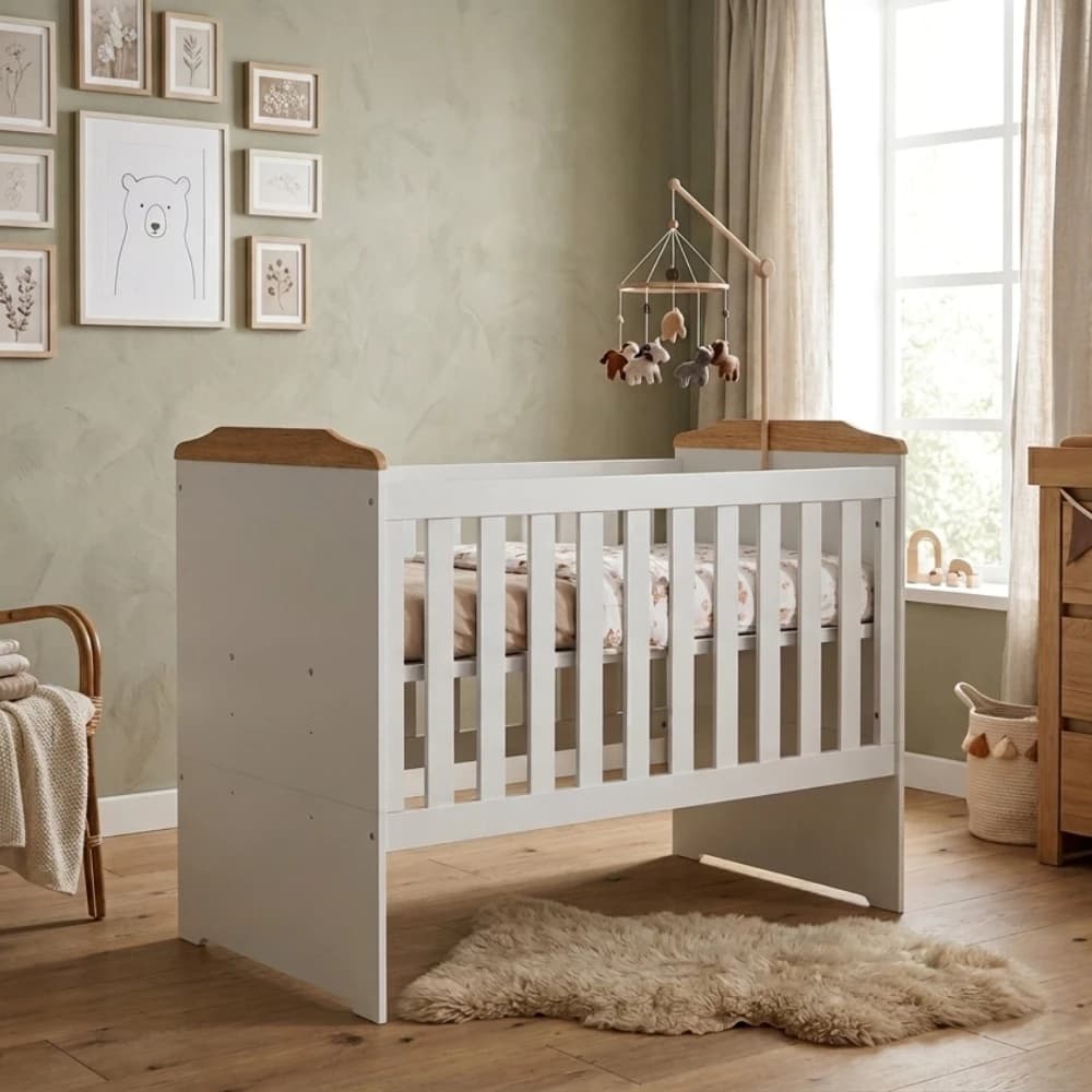 Berço Carinho 3x1 Vira Mini Cama Bebê Infantil MDF Suporte Mosquiteiro com Colchão
