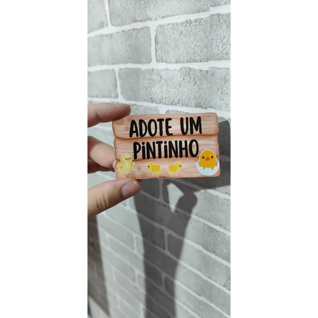 Kit plaquinha personalizada fazendinha adote um pintinho aniversário colheita plantação lembrancinha