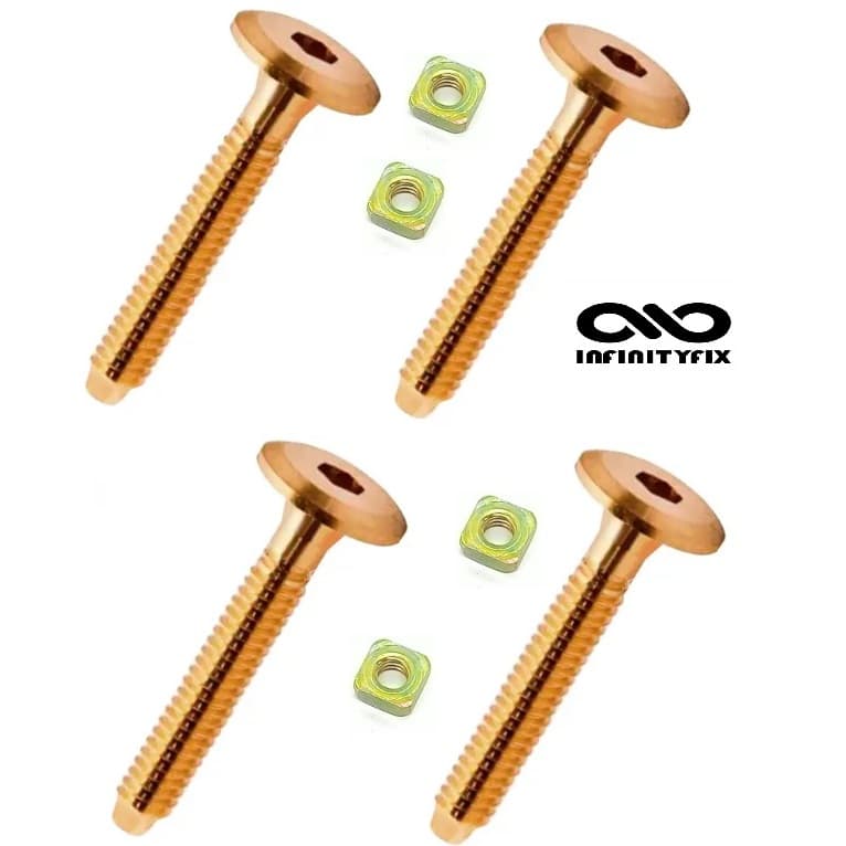 4 Parafusos De 1/4x50 Com Porca Para Montagem de Cama - Móveis Cabeça Tampinha Chave Allen