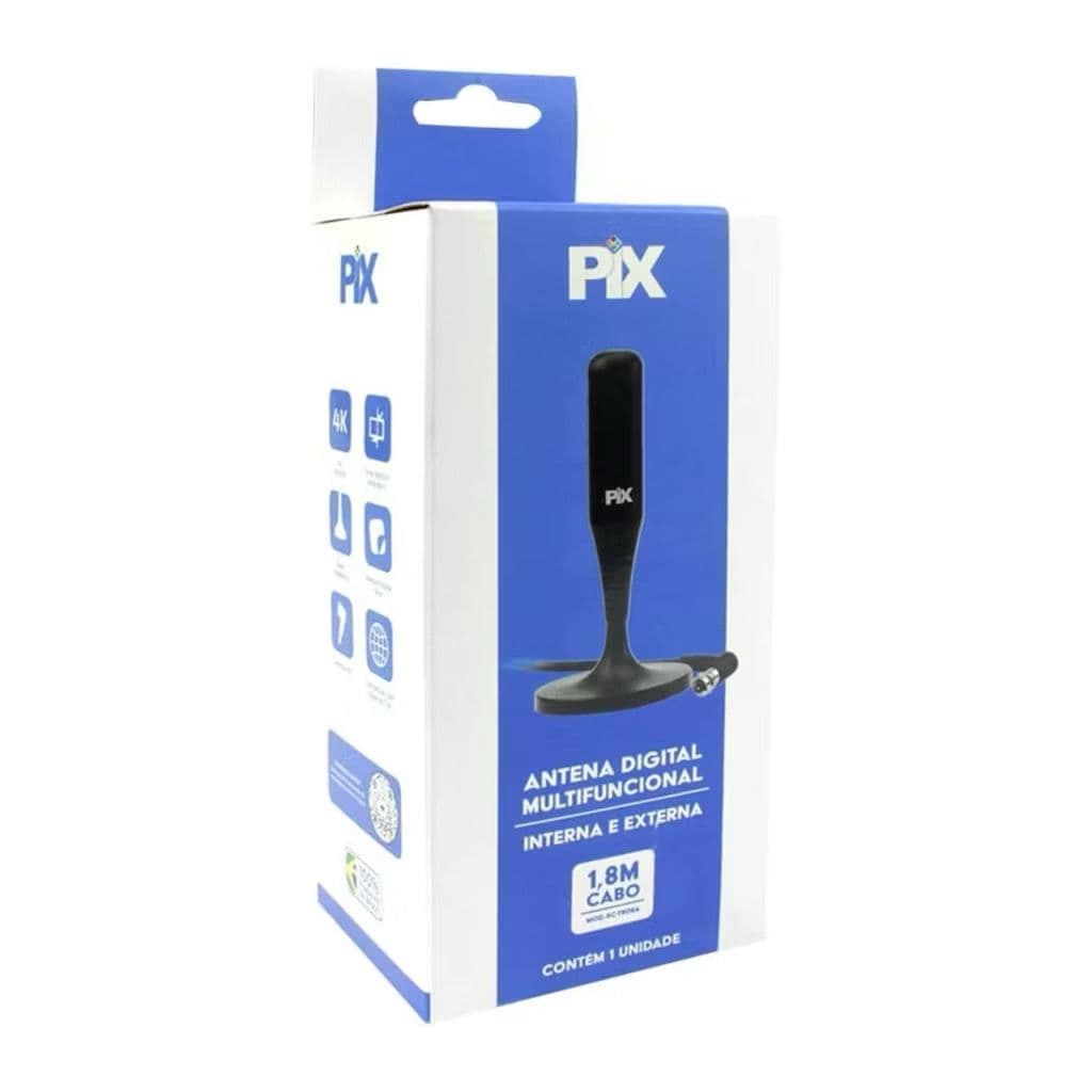 Antena Tv Digital Full HD com Base Magnética e cabo