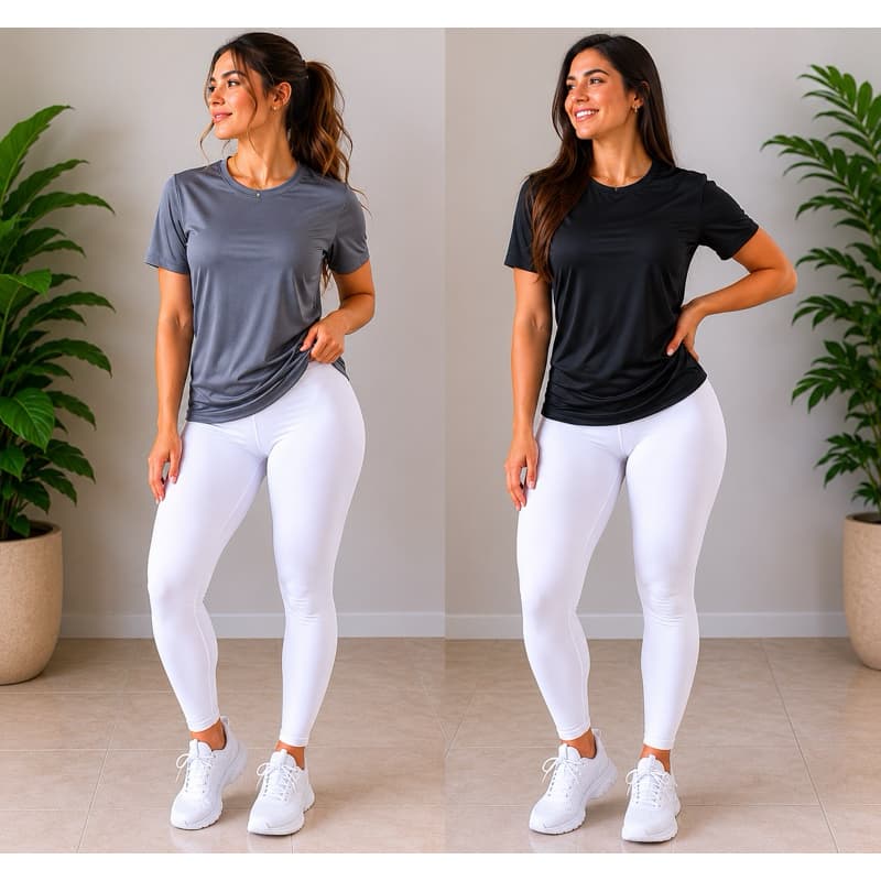 Kit 2 Blusas Academia Dry Fit Feminina Manga Curta Academia e dia a dia
