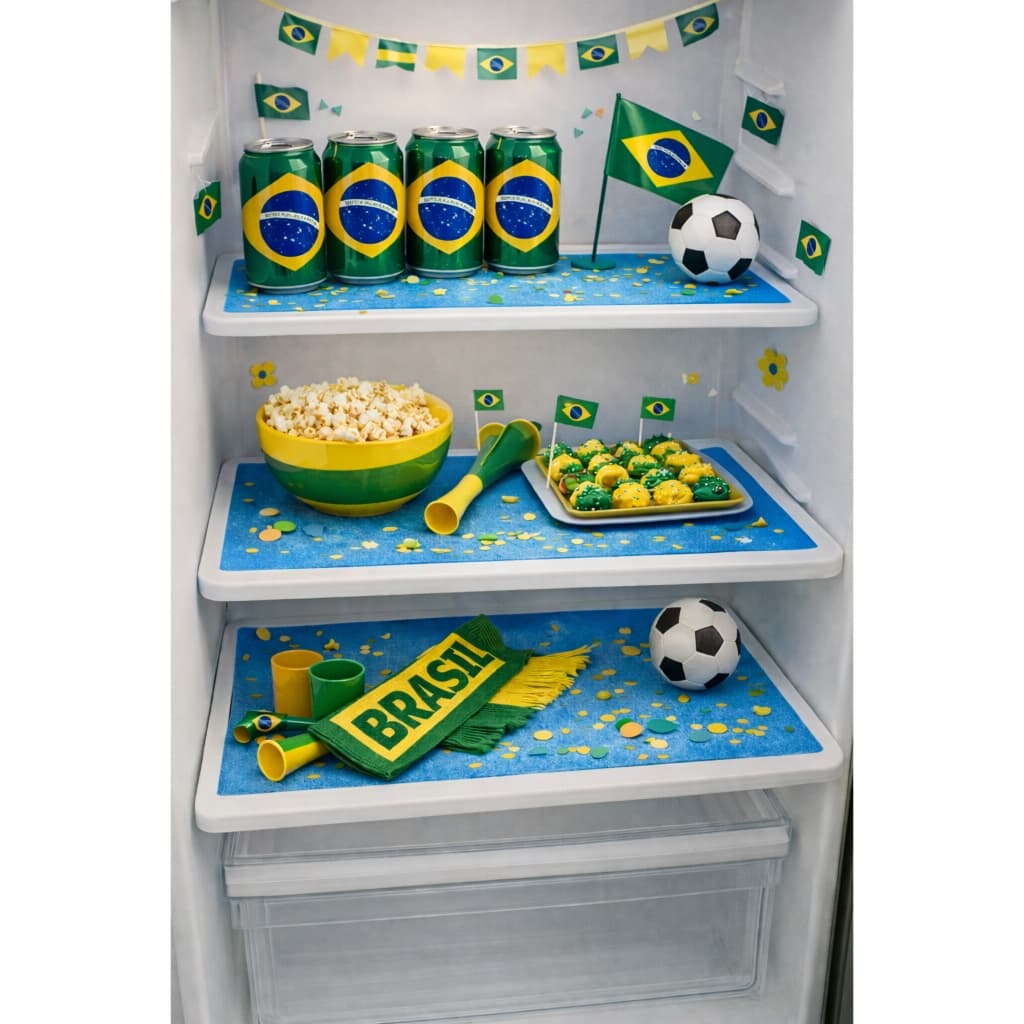 Kit Com 3 Toalhas De Geladeira Em Pvc Impermeavel 46x32 Cm