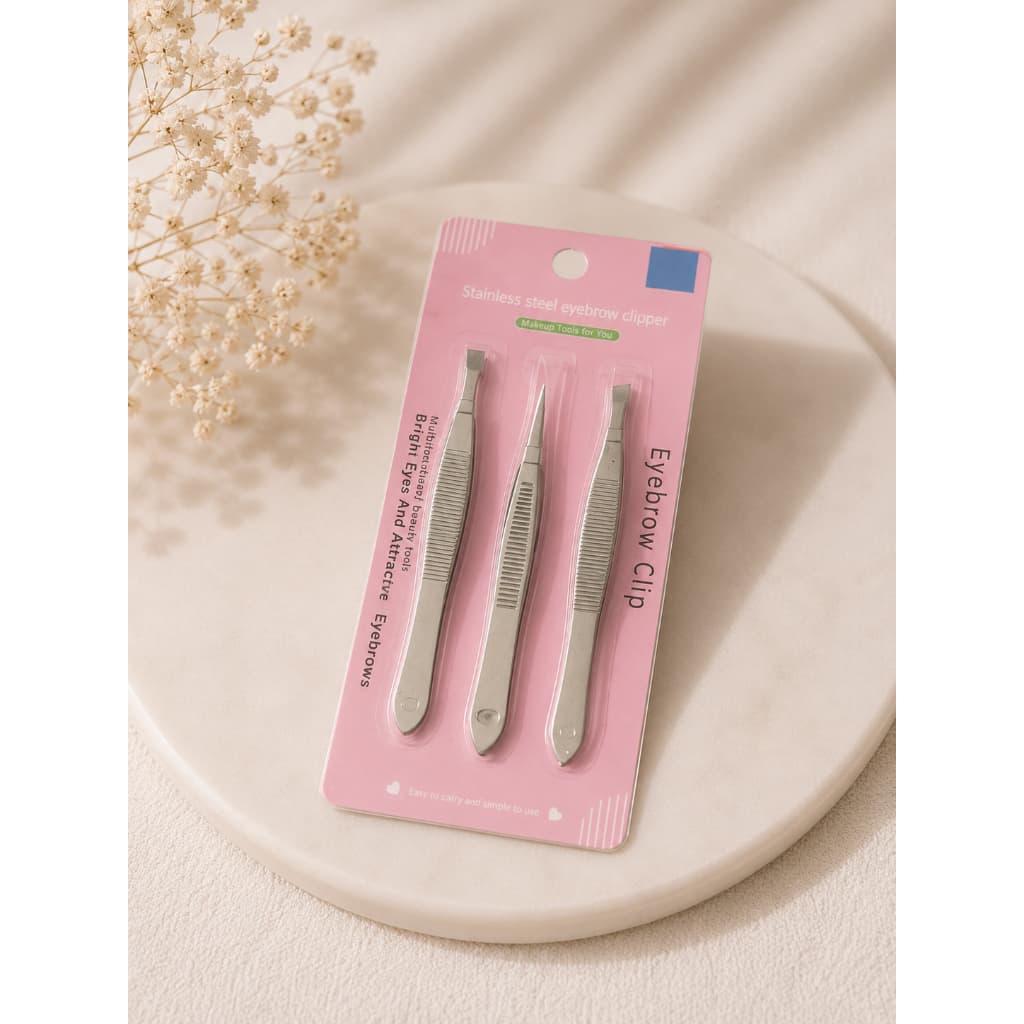 Pinça Sobrancelha Profissional Aço inoxidável kit 3 Designer