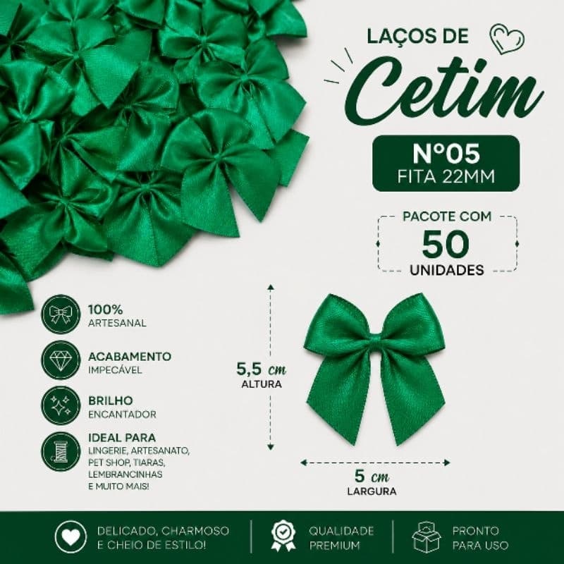 Kit 10 e 25 Unidades Laços De Cetim Nº05 Ideal Para Lembrancinhas, Pet, Bem Casados, Moda Íntima, Artesanato