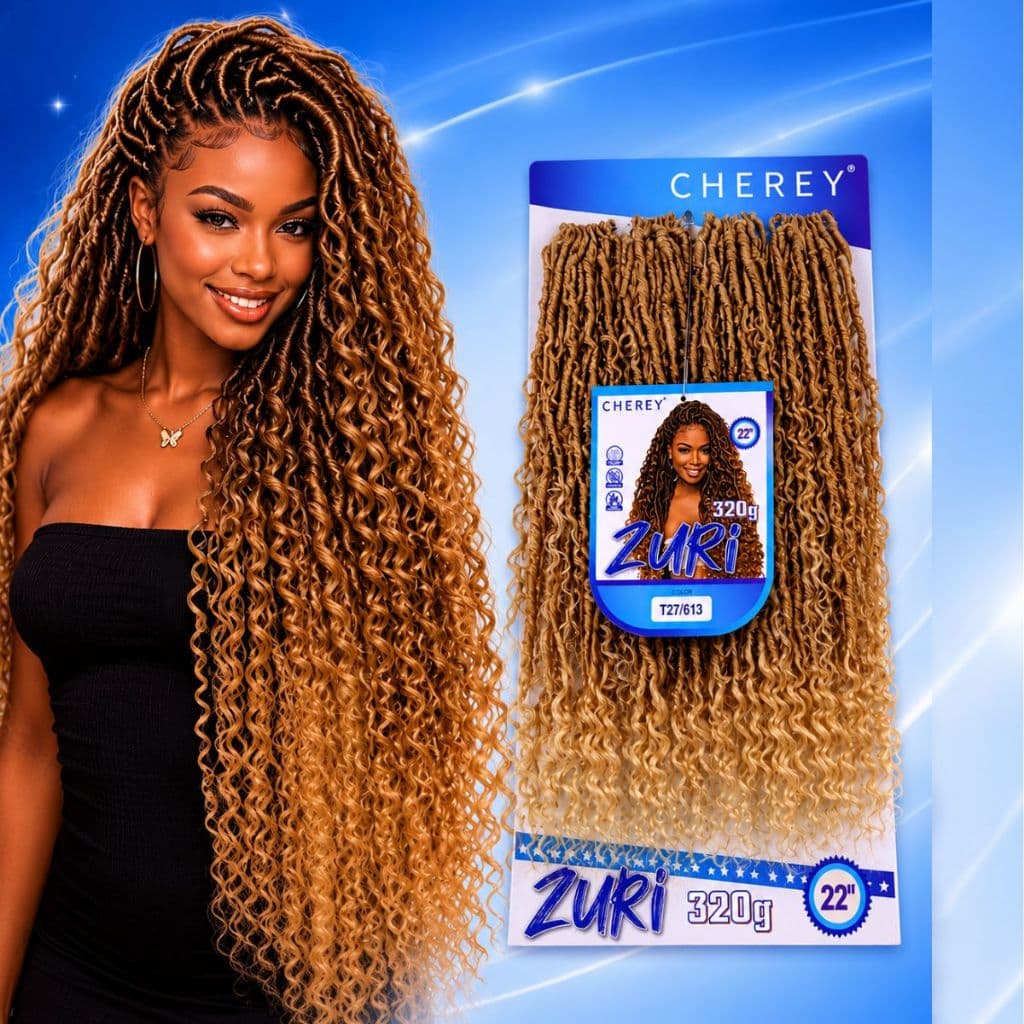 CABELO FAUX LOCS/ DREAD C CACHOS ZURI CROCHET ORGÂNICO 320G CHEREY