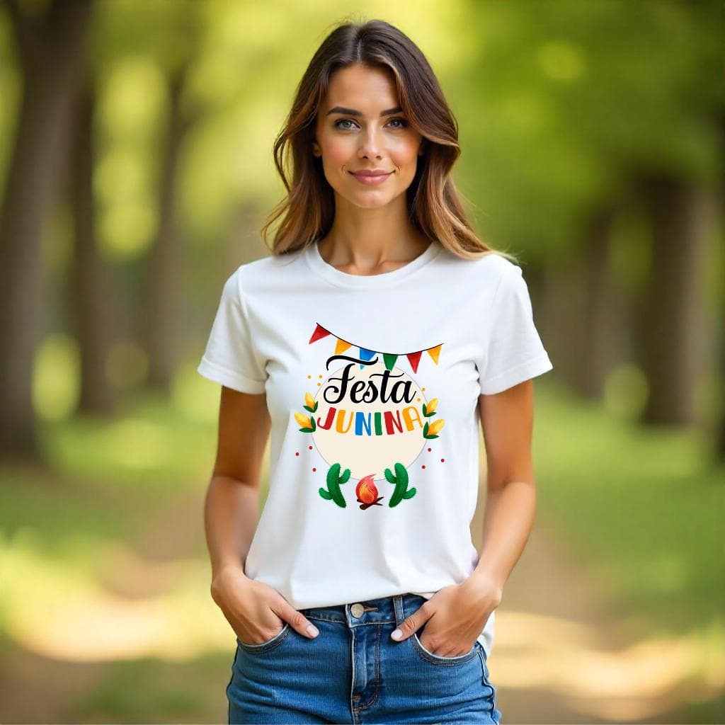 Bella Gis Camiseta Festa Junina Julina Arraial São João Quermesse Roupa Caipira Quadrilha