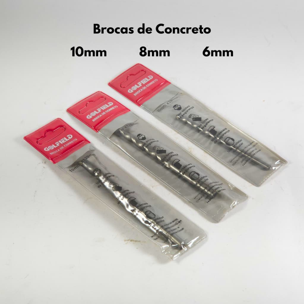 Broca Widea 8, 9, e 10mm Alta Resistência Precisão Para Concreto Cilíndrico Profissional - Golfield