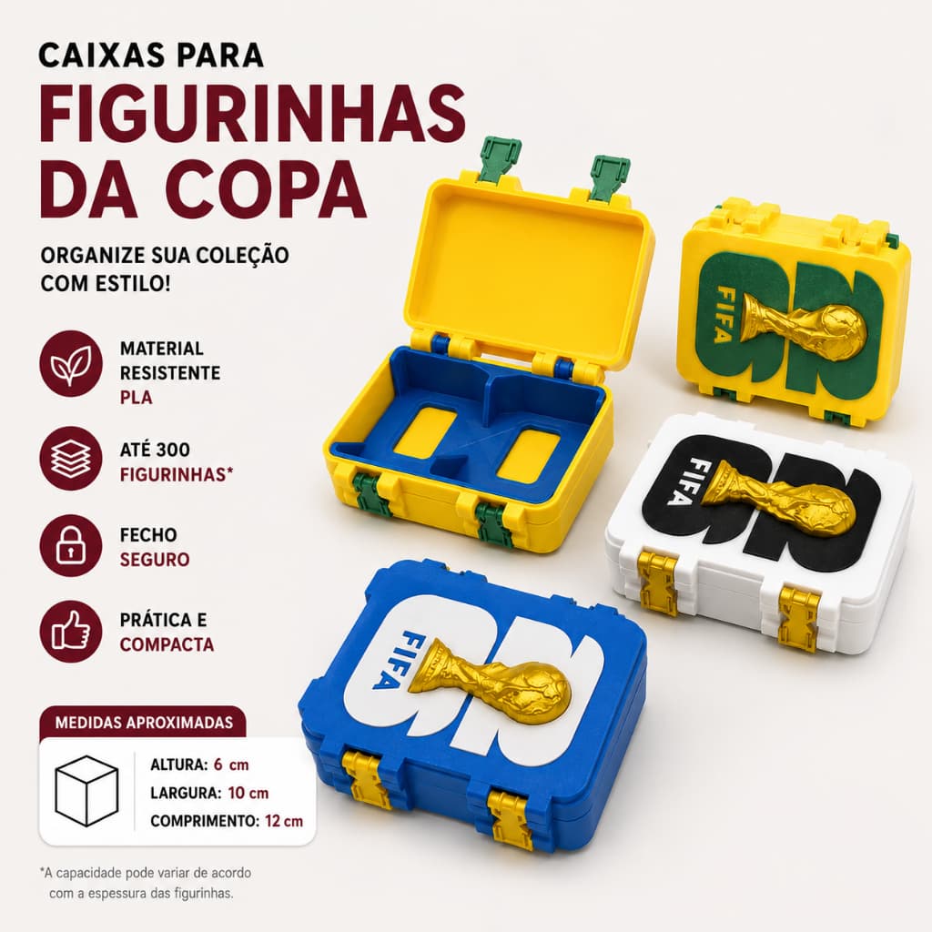 Porta Figurinhas Copa do Mundo | Organizador de Figurinhas Futebol Cabe 300 Figurinhas