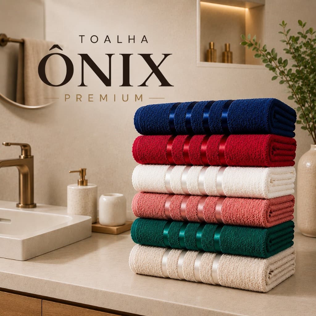 Kit 6 Toalhas Ônix Banho Premium 62x132cm Super Macia Alta Absorção Toque