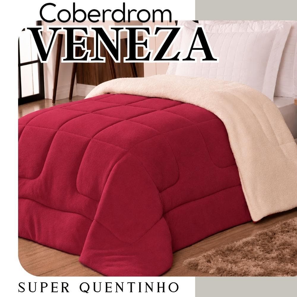 Coberdrom Solteiro Veneza Dupla Face Manta e Sherpa Premium TESTE