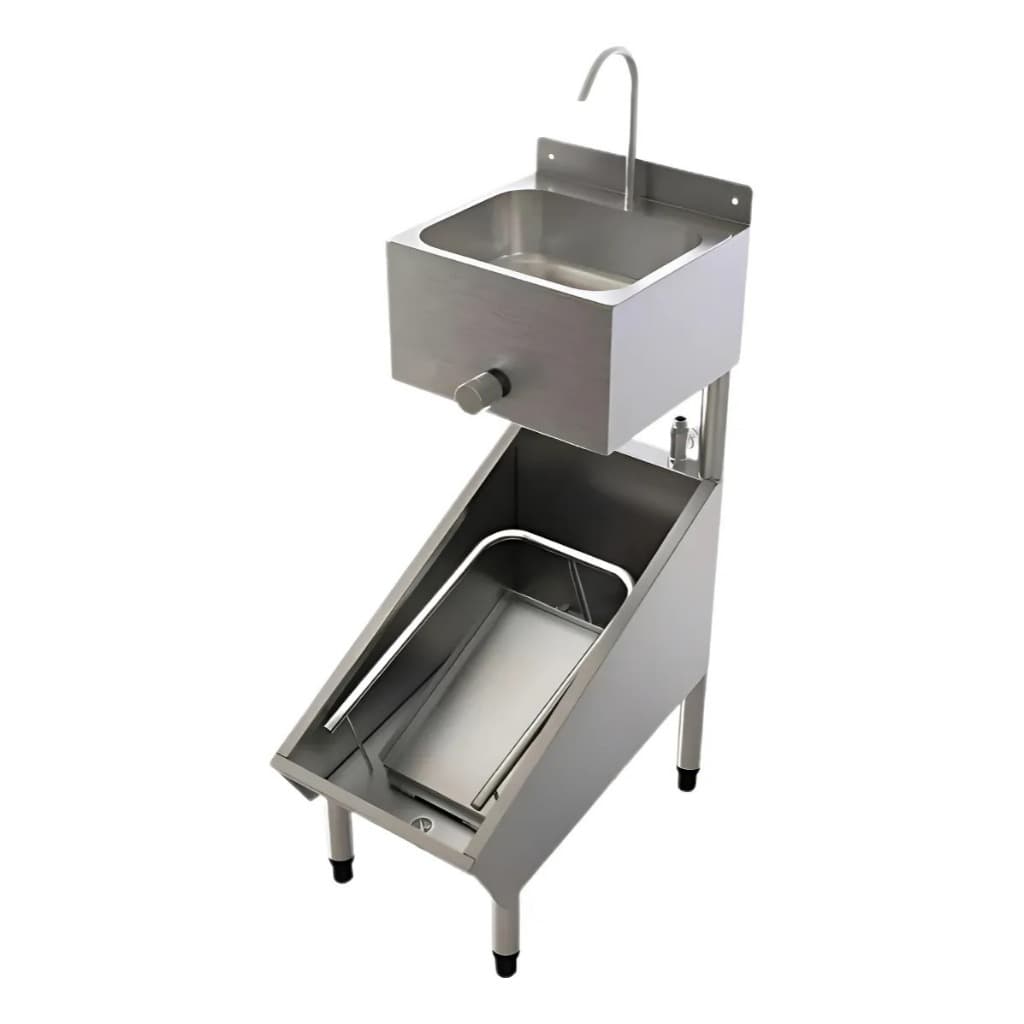 Lavatorio Lava Botas + Pia Assepsia Aço Inox Completo