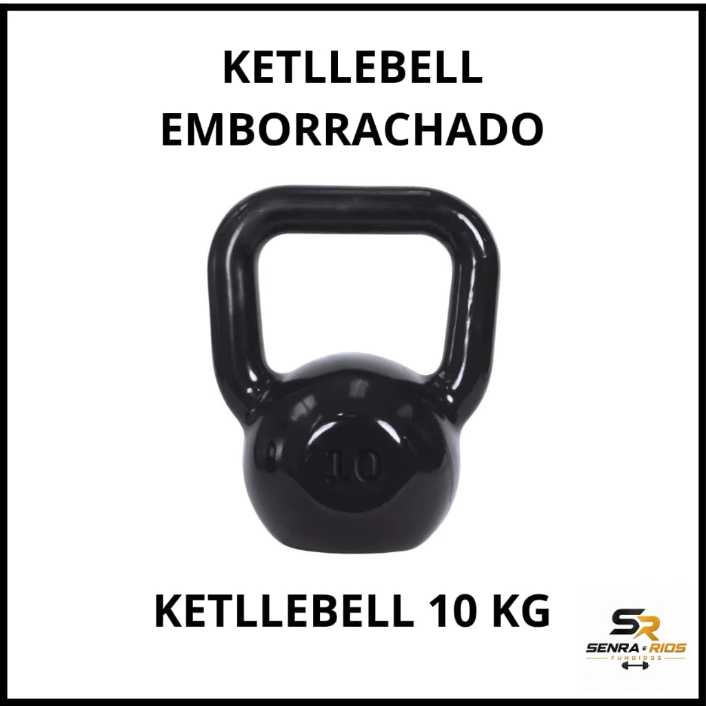 Kettlebell Emborrachado 10 KG Academia Crossfit Treino