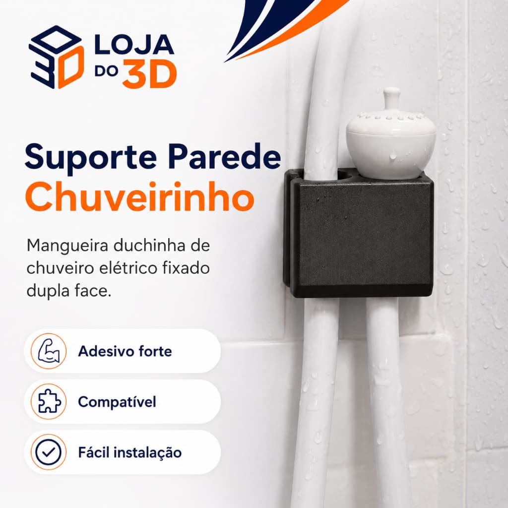 Suporte Parede Chuveirinho Mangueira Duchinha de Chuveiro Elétrico Fixado Dupla Face