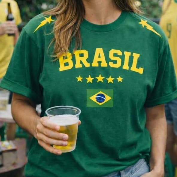Camiseta Verde Brasil Copa do Mundo 100% Algodão