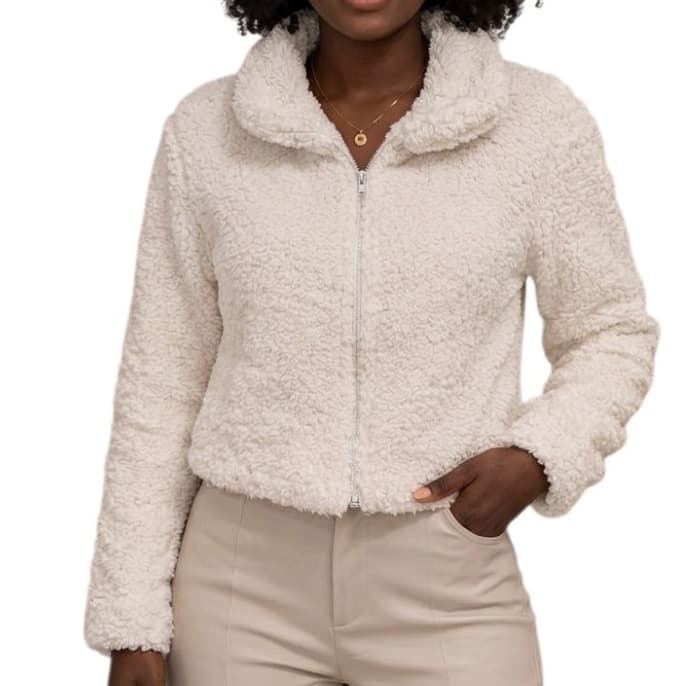 Casaquinho Teddy Feminino Com Zíper Casaco De Frio Inverno Peluciado Moda Blogueira