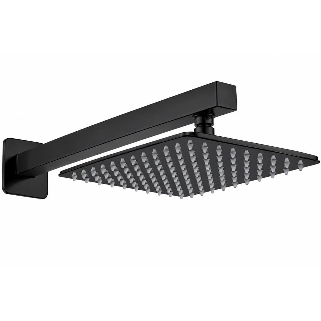 Ducha Cromada Slim Quadrada 25x25cm. Inox Preto Fosco Black