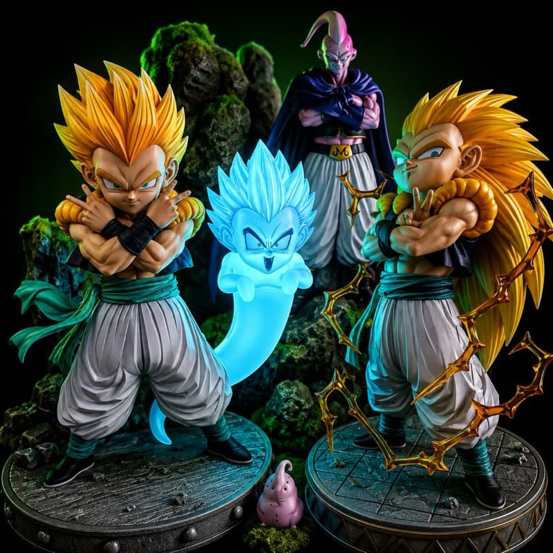 Action Figure Gotenks Super Sayajin 2 E 3 Fusão Goten E Trunks 26Cm Dragon Ball Z