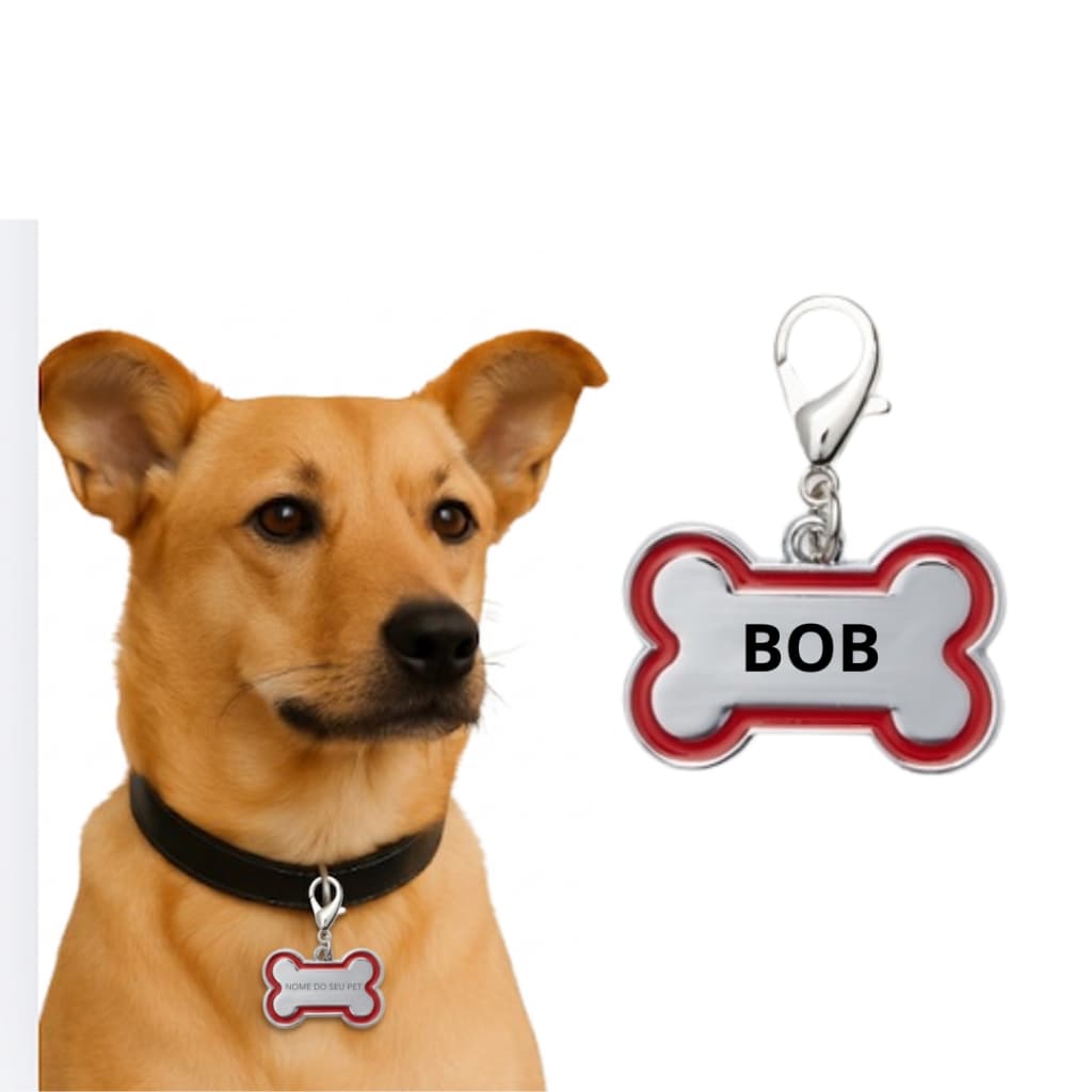 Chaveiro de Identificação para Cachorro e Gato com Nome e Telefone