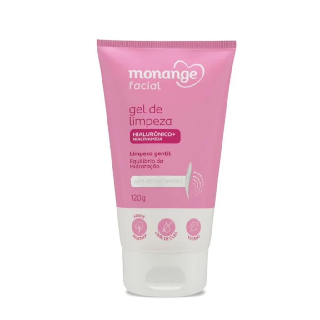 Gel de Limpeza Facial Anti Ressecamento Monange Hialurônico 120g Equilibrio da Hidratação