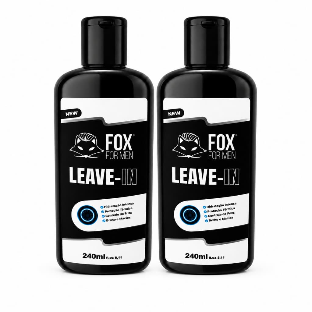 Kit 2 Leave-In Para Cabelo Seco Com Frizz Fox For Men Sem Enxágue Hidratação E Maciez