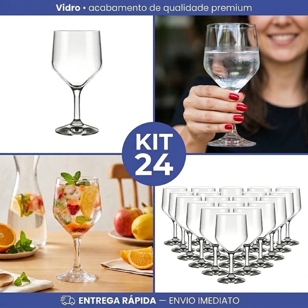 Kit Jogo de 24 Taças Multiuso Para Buffet muito elegante SM 300ml A Pronta Entrega