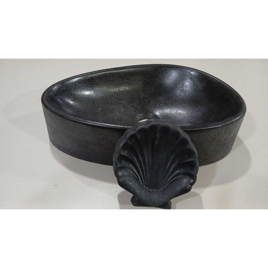 Cuba de concreto + saboneteira artesanal para banheiro lavabo áreas externas sustentável