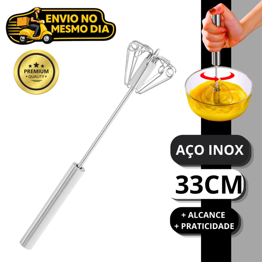 1 2 ou 3 Batedor Semi Automatico de Ovos Clara Aço Inox Fue Fuet Manual Mixer Profissional Multiuso