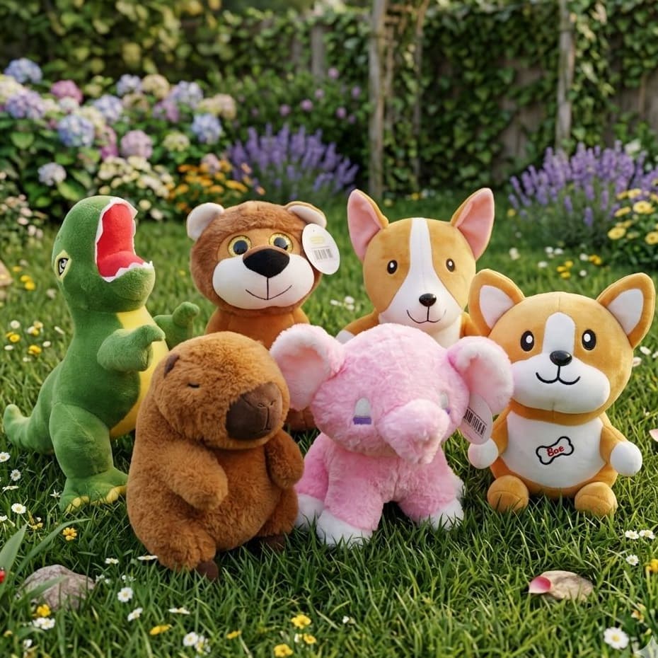 Ursinho de Pelúcia 25 cm Antialérgicos - Animais de Pelúcia - Capivara - Leão - Elefante.