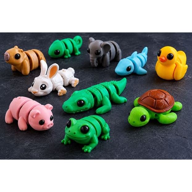 Kit 6 miniaturas animais articulados - com Box