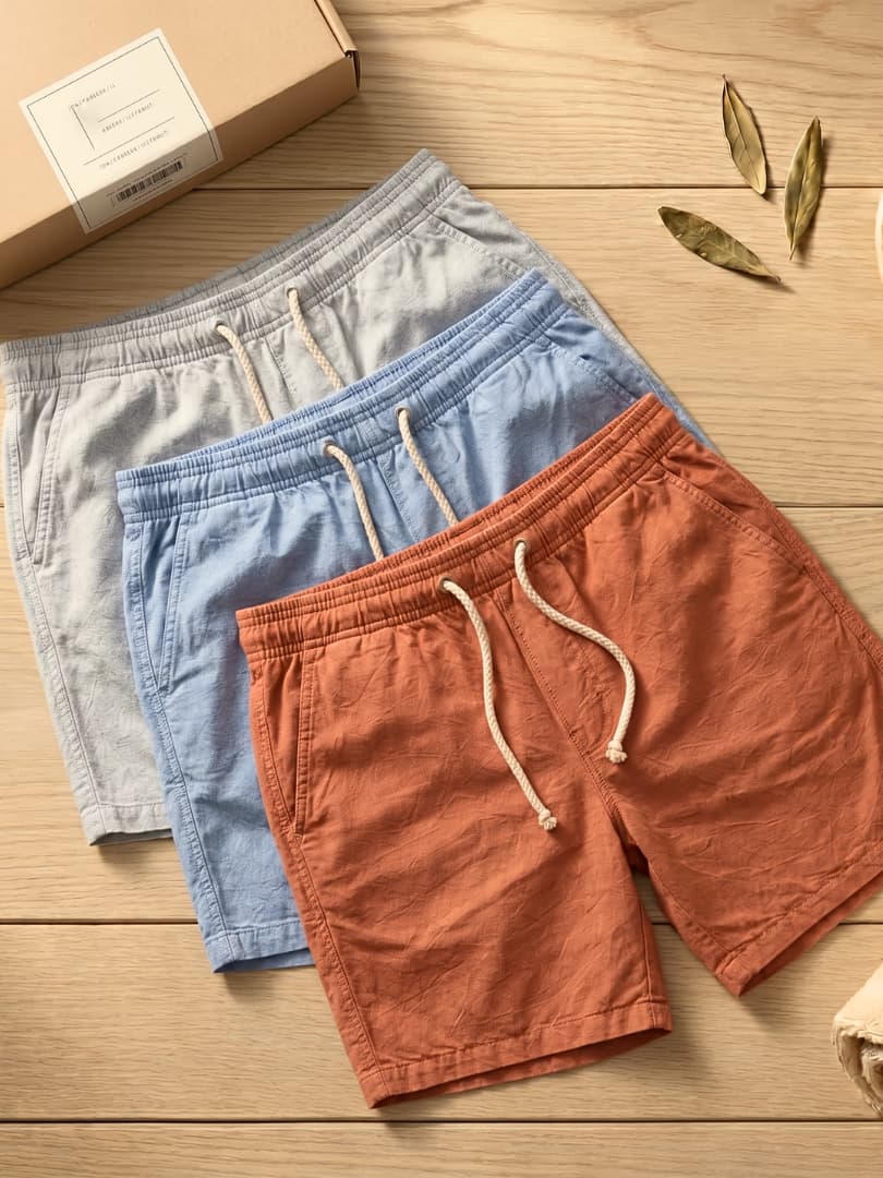 Short Bermuda Masculina Linho Mauricinho Praia Casual Verão Premium Com Bolsos e Cordão Ajustável - M 01
