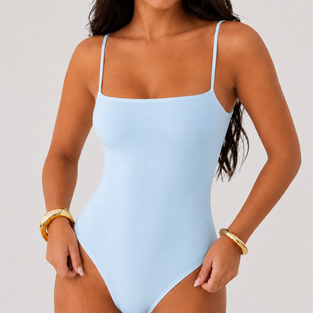 Body Collant Feminino Alçinha Básico Casual Decotado Tendência Moda Blogueira Tendência Verão.