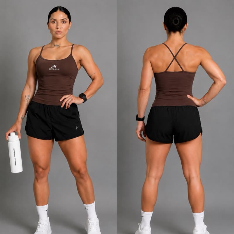 FITNESS Kit 2 Regata Fitness Feminina Alcinha Cruzada  Microfibra Lisa Toque Gelado Academia Corrida Esportivo