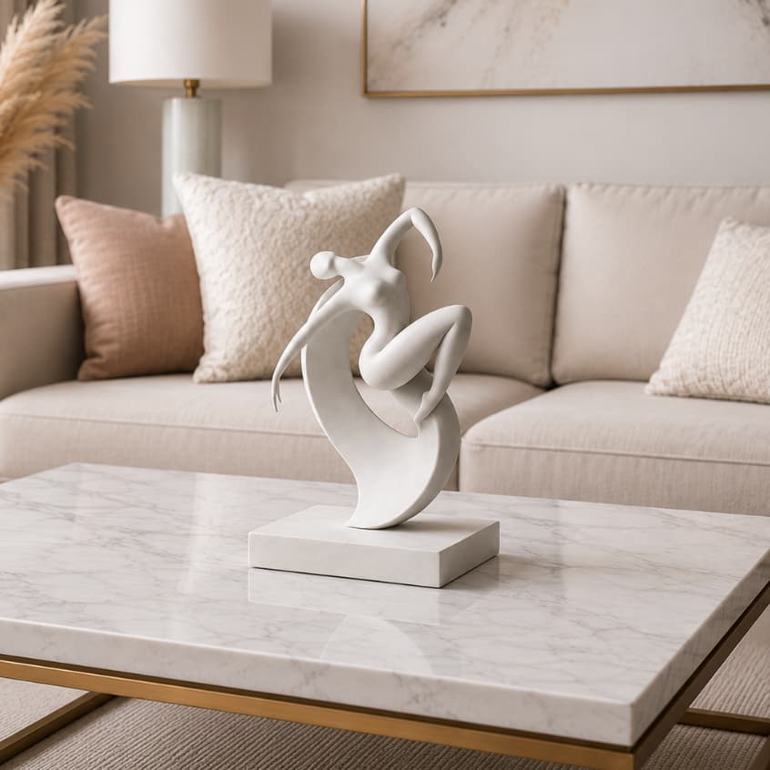 Escultura Dança Decoração Elegância em Movimento - Abstrata Minimalista de Dança