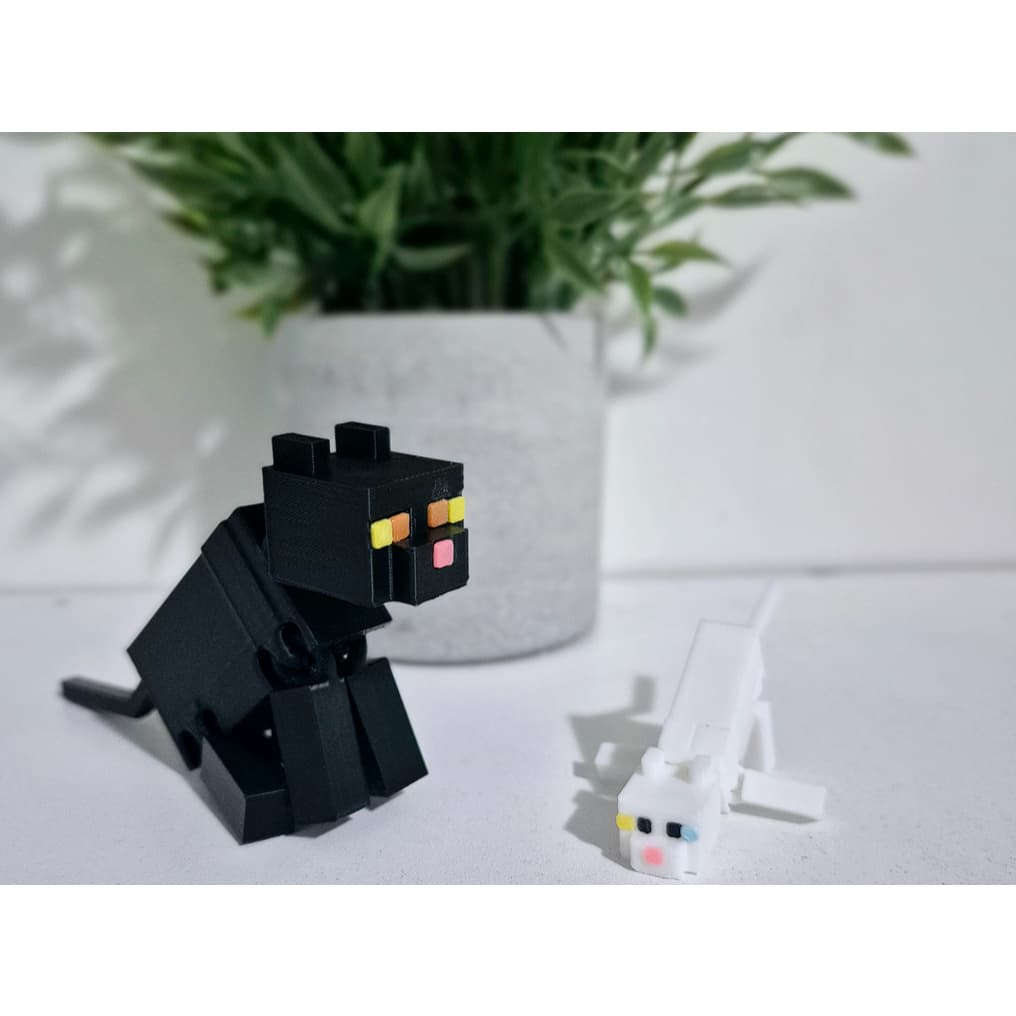 Gato minecraft, Decoração gatinho Minecraft Miniatura personalizado, seu gato miniatura