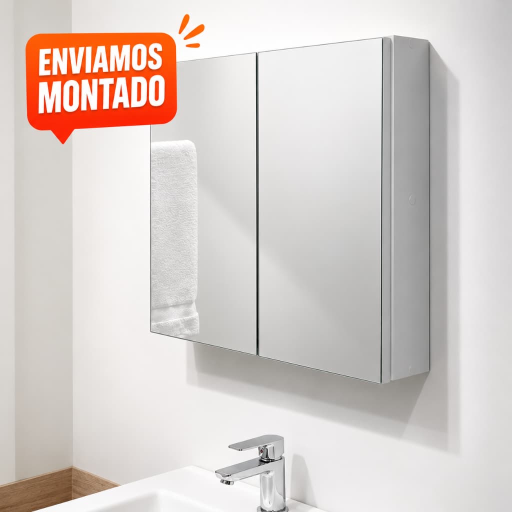 Armário 60cm Aéreo Banheiro Com Espelho 100% MDF