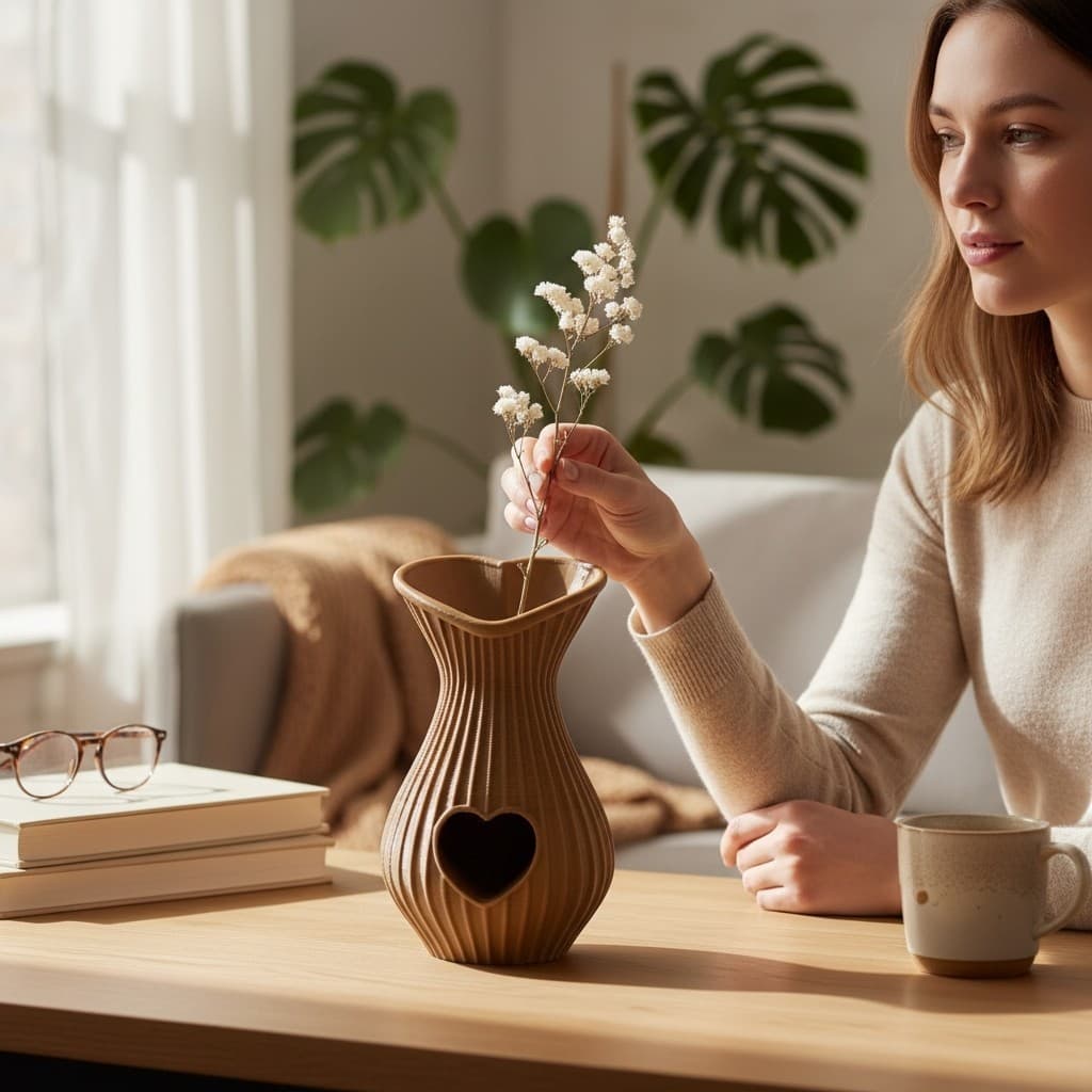 🌿💖 Vaso Decorativo Coração | Vaso para Plantas e Flores em PLA | Decoração Romântica e Moderna 💖🌿