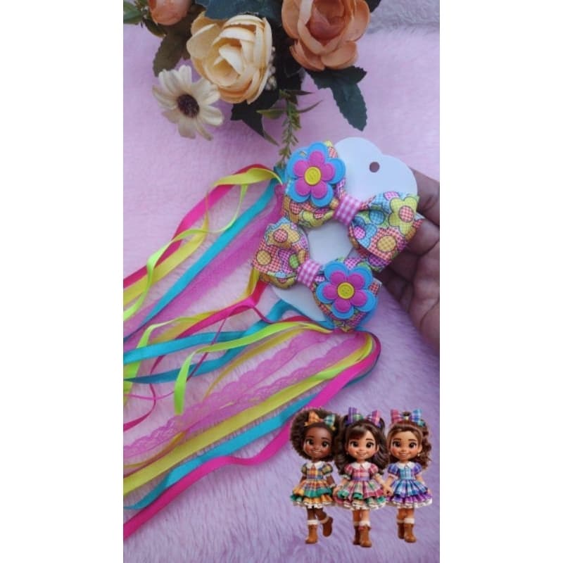 Parzinho juninos laços festa junina lacinho são João acessórios juninos