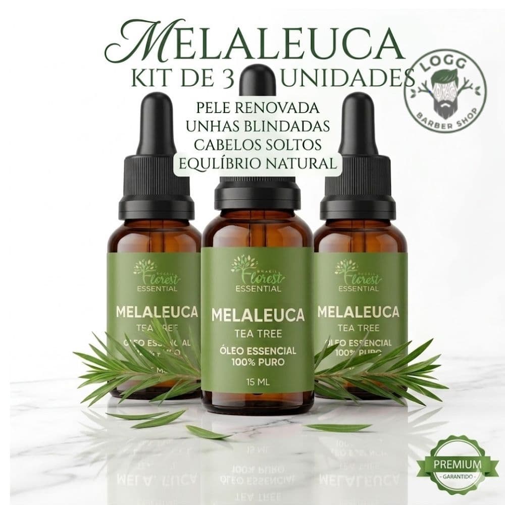 Kit 5x Óleos de Melaleuca (Tea Tree) 100% Puro Uso Aromático e Corporal