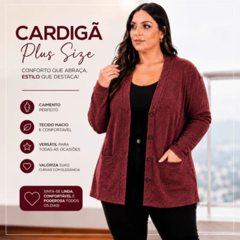 Cardigan Feminino Grande Casaco Feminino Longo Meia Estação Com Varias Cores Perfeitas Plus Size