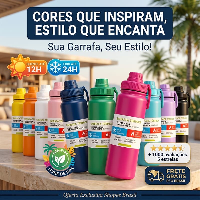 Garrafa térmica de aço inoxidável de 800 ml, com tampa da mesma cor do corpo, com palhinha, garrafa térmica de aço inoxi