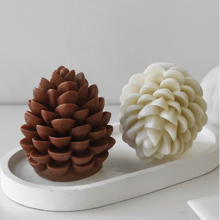 Vela Decorativa Pinha - Vela Perfumada - Vela Aesthetic- Vela Artesanal Minimalista Outono