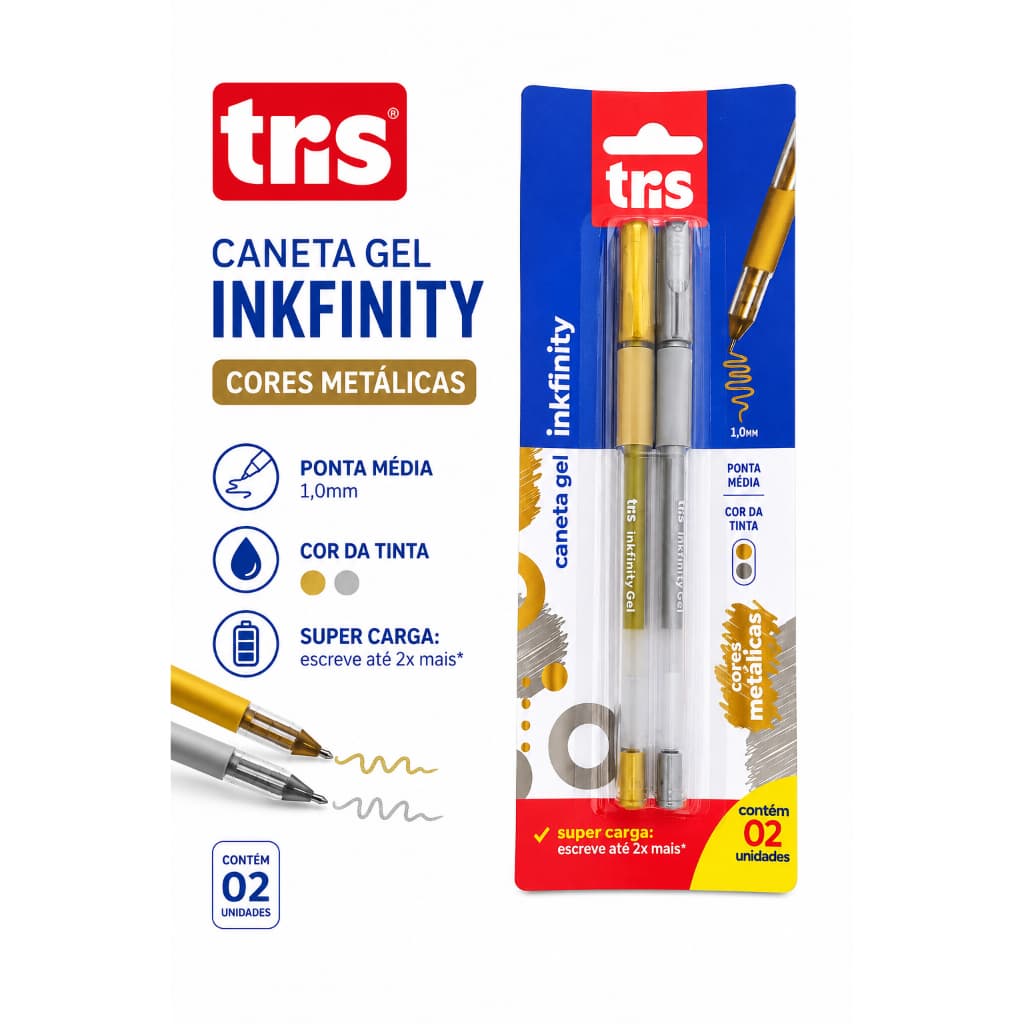 Kit Caneta Gel Inkfinity Tris C/2 UNID