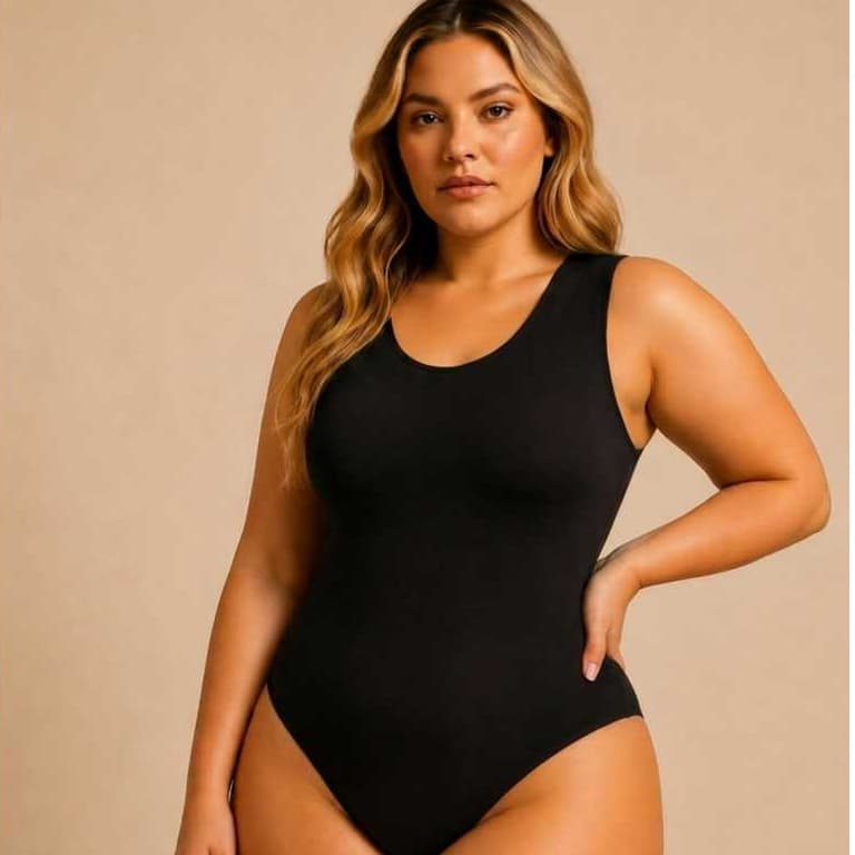 Body Feminino Gola Redonda Forro Duplo Premium Em Suplex Regata