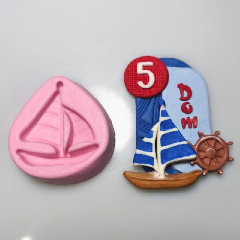 Molde Forma de Silicone Barco cód 1715 | Biscuit, Pasta Amereicana, Confeitaria, Resina, Gesso, Sabonete