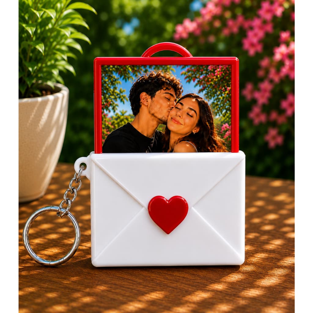 💖 Chaveiro Carta com Foto Surpresa Presente para Namorado ou Namorada (Foto Não nclusa)