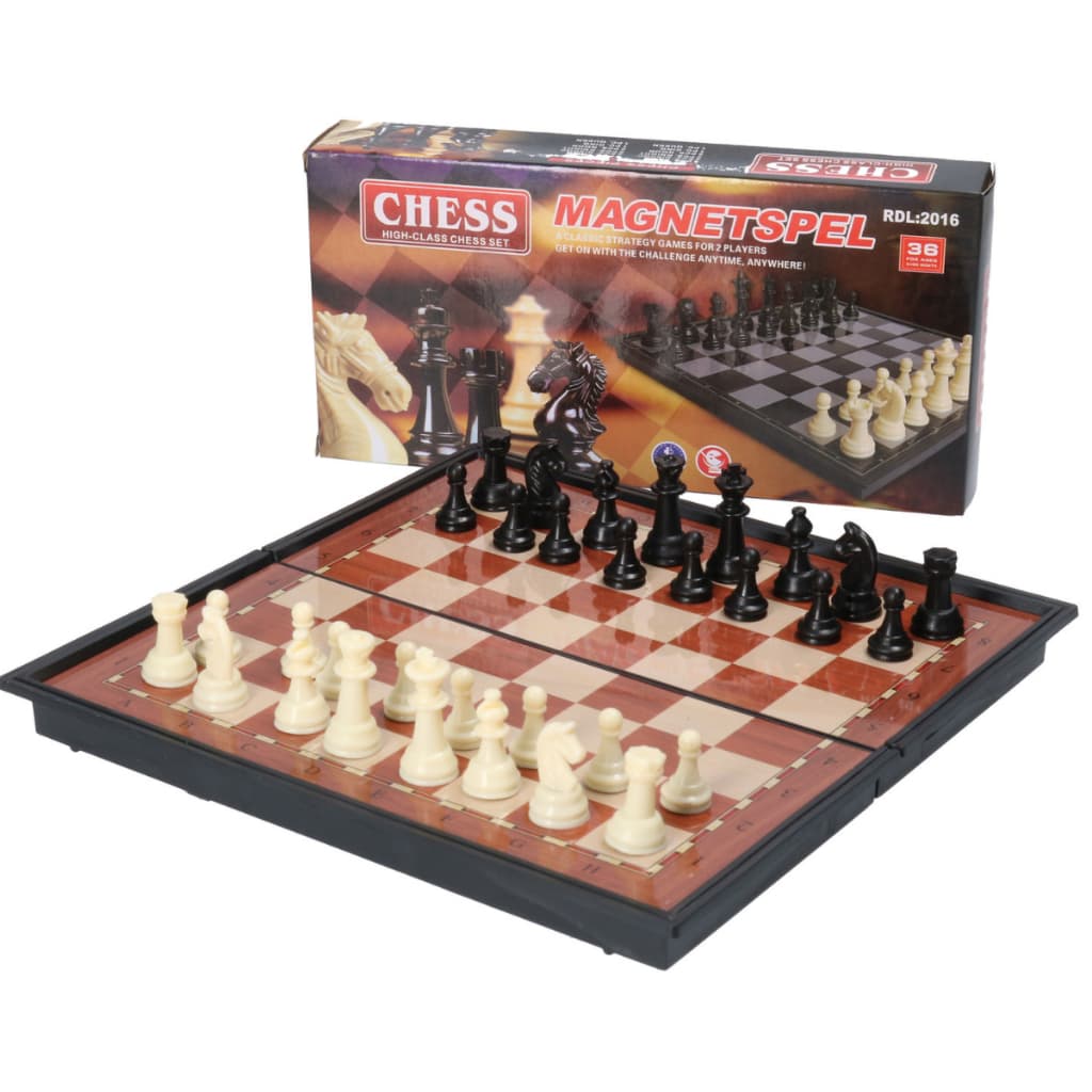 Jogo Xadrez Plástico Tabuleiro Profissional 20X20CM Dobrável Magnético C/ Imã